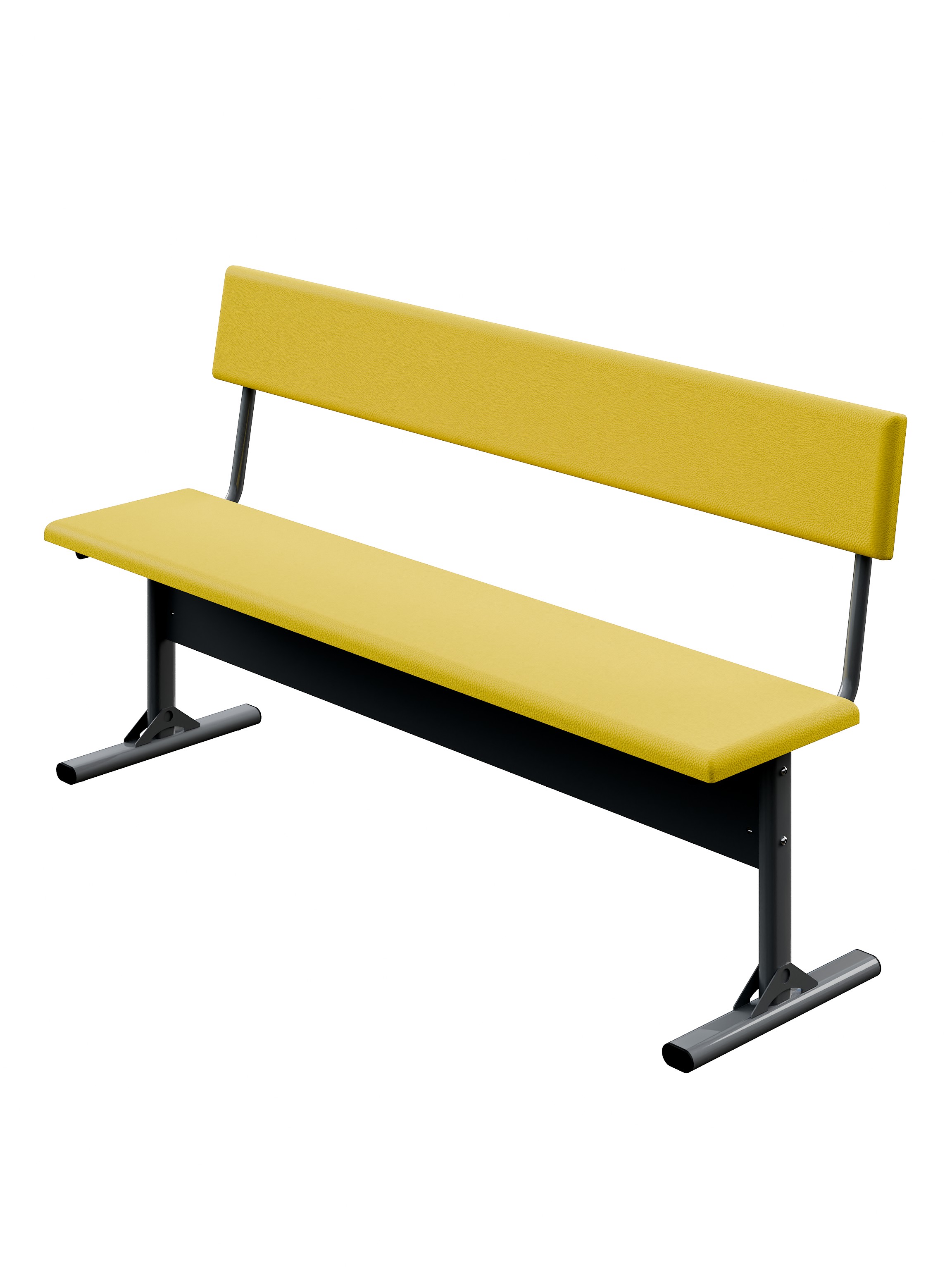 Лава на плоскоовальній трубі зі спинкою 1500х300хh420 мм , м'яка (7756) МЕБЛІ-ТЕХНОСТИЛЬ.